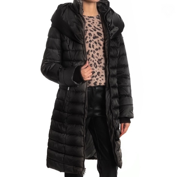 Laundry By Shelli Segal Jackets & Blazers - LAUNDRY Longline Black Pillow Collar Hooded Coat
